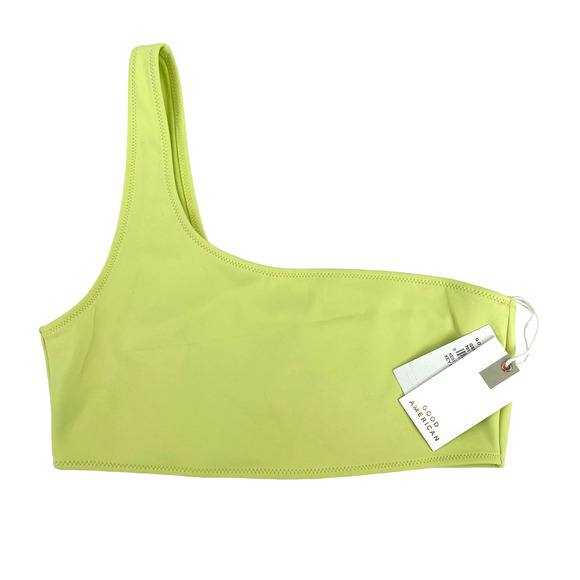Good American Size 1 Scuba Hot Shoulder Top Key Lime Bikini Top Size Small - Picture 6 of 6